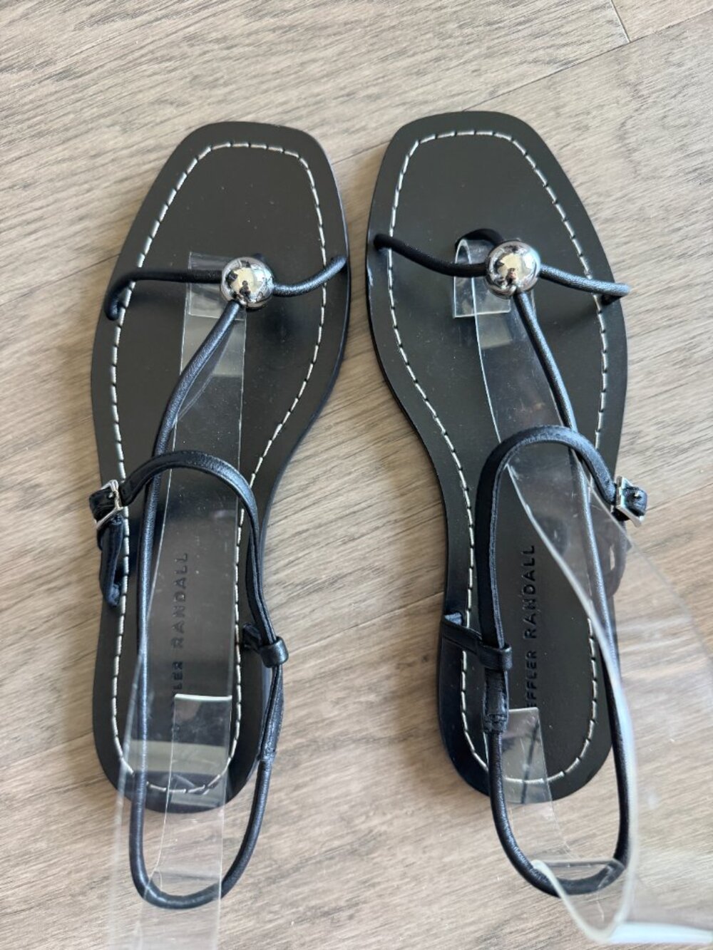 NEW Loeffler Randall size 7 Lara Black Leather Sandal - Picture 5 of 6